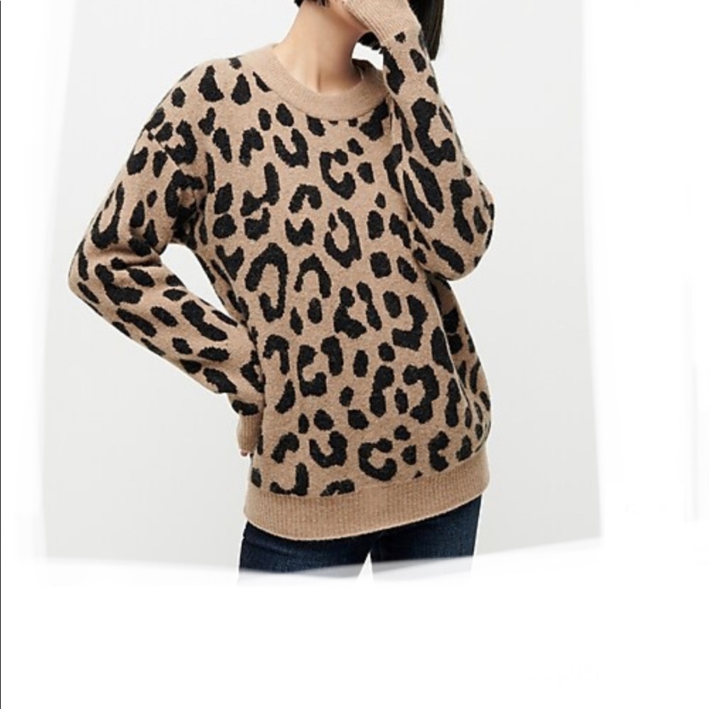 J.Crew leopard print sweater in supersoft yarn
